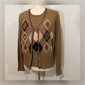 ESCADA Vintage Cashmere & Silk Twin Set Cardigan Sweater